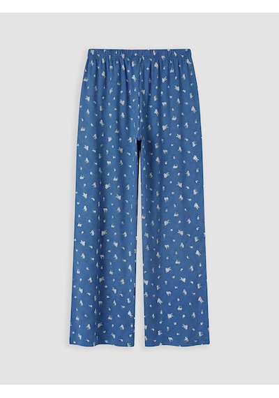 Lcw Dream Lacivert Beli Lastikli Desenli Kadın Kaprili Pijama Altı