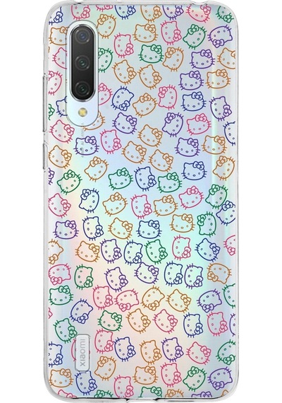 Xiaomi Mi 9 Lite Uyumlu Kapak Hello Kitty Tasarımlı Şeffaf Silikon Kılıf Şeffaf