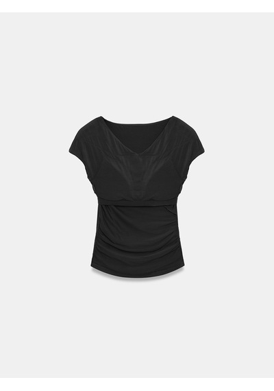 Dilvin 33157 Bra-free Büzgülü Top Siyah