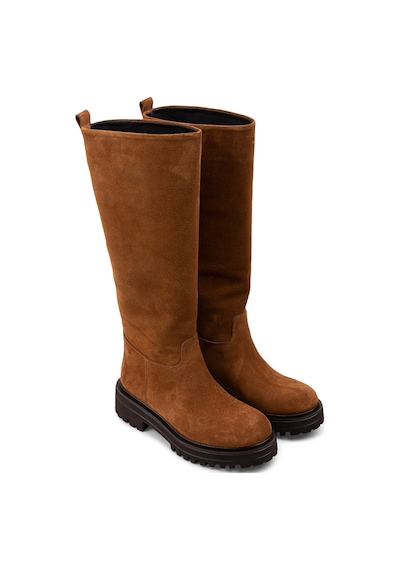 Deery Hakiki Süet Taba Rengi Kadın Çizme - E1071ztbae02 Taba