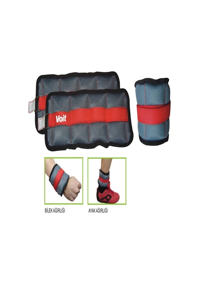 Voit 2 KG X 2 Ayak Bileği Ağırlığı Gri - Kırmızı