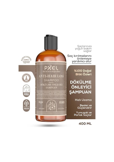 Saç Dökülme Karşıtı Şampuan 400 Ml Bitkisel Özlü, Kafein Ve Biotin Destekli İncelen Ve Zayıflayan Saçlar İçin Güçlendirici Vegan Şampuan Kadın Ve Erkek Kullanımına Uygun