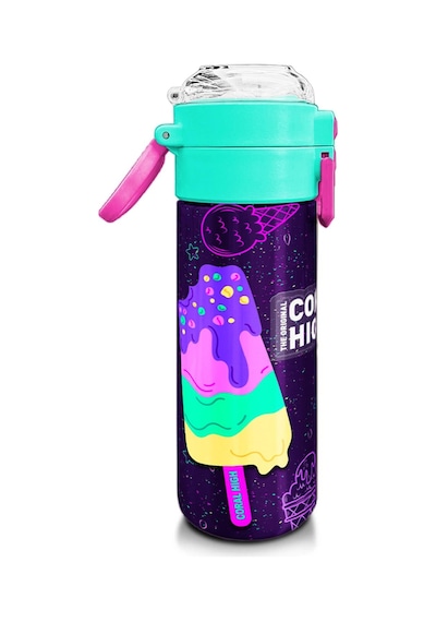 Coral High Kids Mor Pembe Dondurma Desenli Pipetli Ve Direkt İçim Çelik Termos 500 Ml 31980 Mor - Pembe