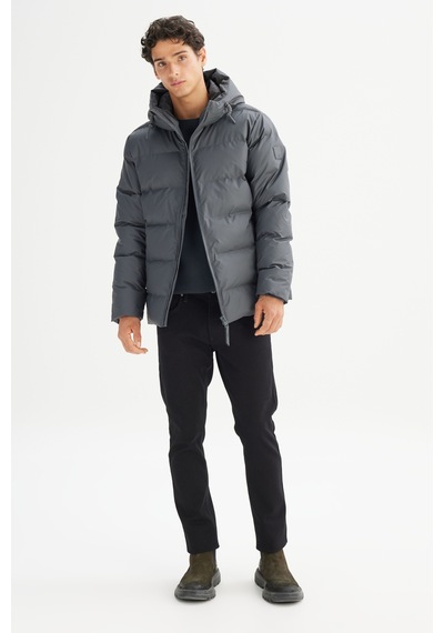 Lee Regular Fit Kapüşonlu Cepli Erkek Şişme Mont L2520263035 Gri