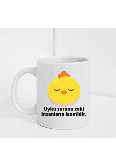 Uyku Sorunu Zeki Insanların Lanetidir Yazılı Beyaz Baskılı Kupa