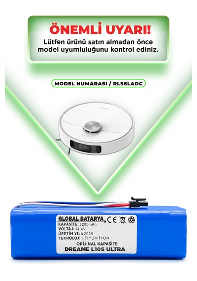 Dreame L10s Uyumlu Batarya 5200mah