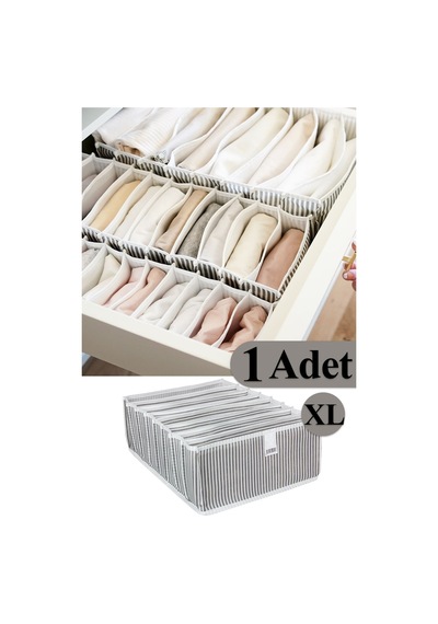 Akordiyon Organizer Çekmece İçi Düzenleyici Xl Plastik 40 X 30 Gri Diğer