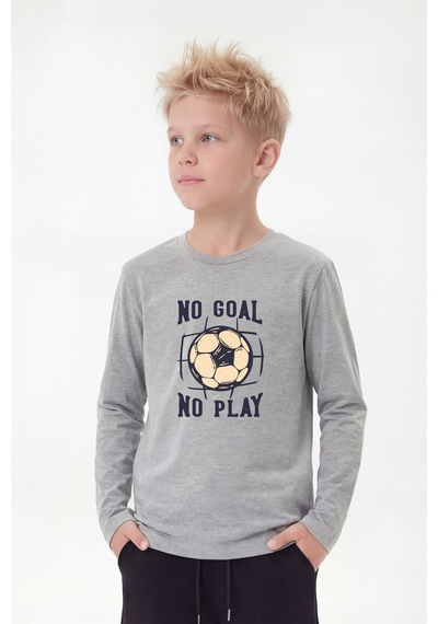 Fyk Kids Yuvarlak Yaka Uzun Kollu Baskı Detaylı Erkek Çocuk Sweatshirt Gri Fyk Kids Yuvarlak Yaka Uzun Kollu Baskı Detaylı Erkek Çocuk Sweatshirt Gri