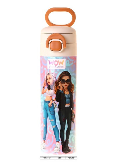 Wow Generation 520 Ml Wonderful Baskılı Pembe - Turkuaz Kız Çocuk Çelik Termos Matara Çift İçim Kilitli Kapak - W6072 Wow Generation 520 Ml Wonderful Baskılı Pembe - Turkuaz Kız Çocuk Çelik Termos Matara Çift İçim Kilitli Kapak - W6072