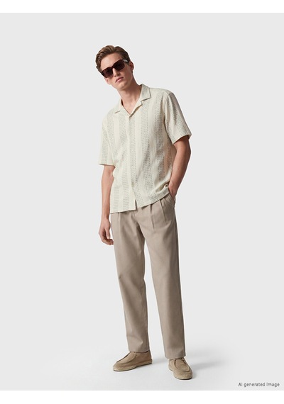 Lcw Vision Petrol Regular Fit Desenli Erkek Gömlek