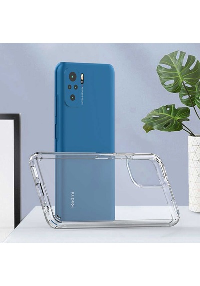 Xiaomi Redmi Note 10S Kılıf Zore Coss Şeffaf Sert Silikon Kılıf Renksiz