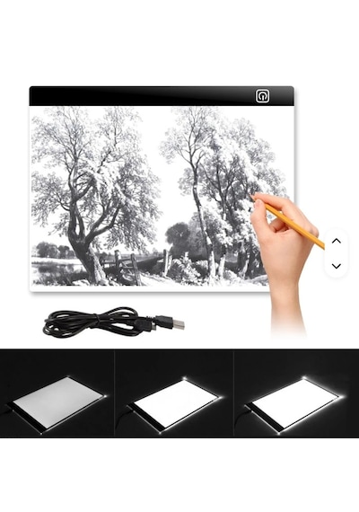 Monozone A2 Led Işıklı Çizim Kopyalama Tableti Eskiz Kaligrafi Anime Mimari Tasarım Işık Masası Grafik Tablet