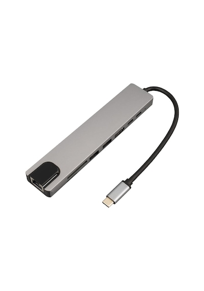 Ayt Raca Rc-29630 Type-c 8 İn1 Hdmı Çok Fonksiyonlu Usb 3.0 Dock Station Apple Uyumlu MacBook Pc Playstation Xbox