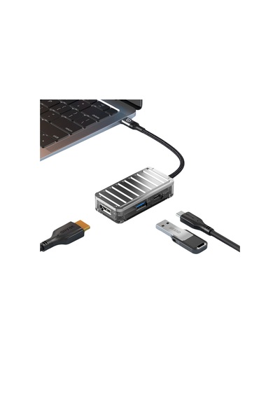 Piili Type-c 3 Portlu Dönüştürücü Adaptör Jt Hub008a Gri