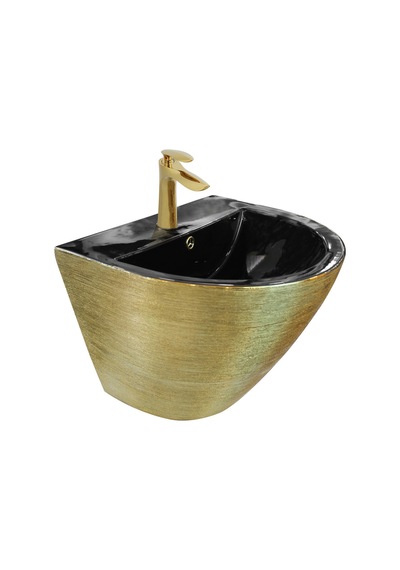 Paluci Twist Black Altın Monoblock Lavabo