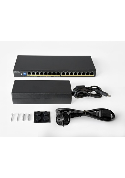Zyxel Ağ Anahtarı 16 Bağlantı Noktası Yönetilmeyen Gbe Poe+ Gs1100-16eps