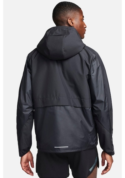 Nike Running Storm Fit Windrunner Hoodie Jacket Erkek Su İtici Kapüşonlu Reflektörlü Yürüyüş Koşu Ceketi Siyah