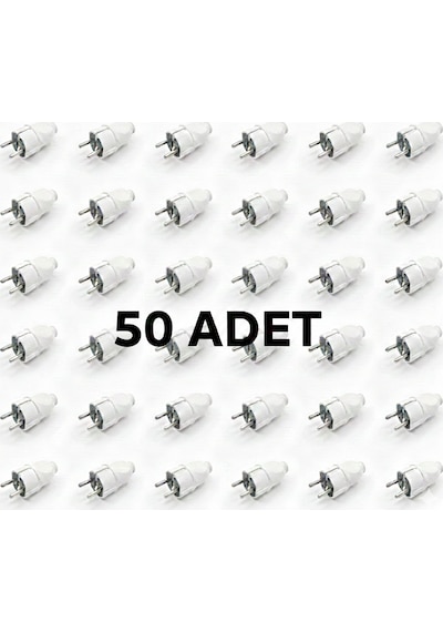 Erkek Fiş 50 Adet Topraklı Yüksek Dayanımlı Beyaz 1