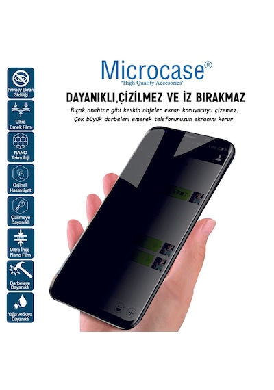 Microcase Redmi Note 15 Pro Plus 5g Privacy Gizlilik Filtreli Tam Kaplayan Tempered Cam-al3125