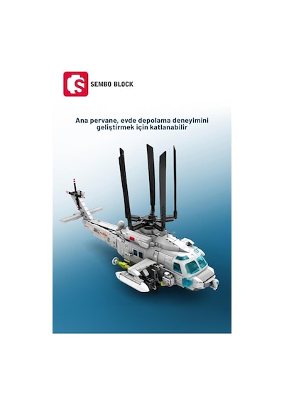 Sembo Block Z-20 Donanma Helikopteri 862 Parça Yapı Blokları  İle Uyumlu 202229