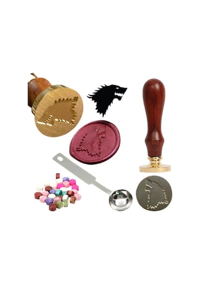 Mektup Damga Mühürü Direwolf + 30 Mühür Mumu  Eritme Kaşığı