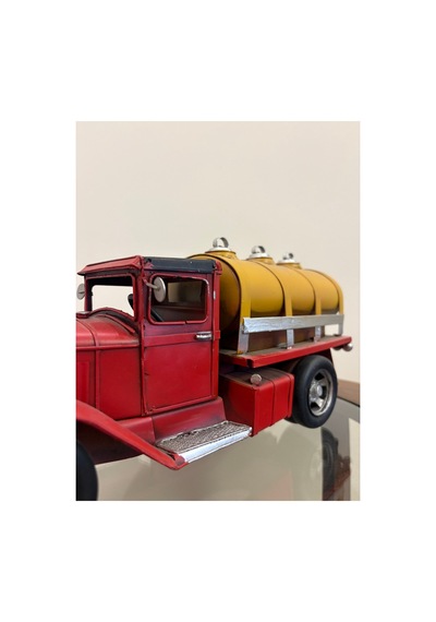 Eskitme Detaylı Metal Model Kamyon Tanker Ev Ve Ofis Dekorasyonu