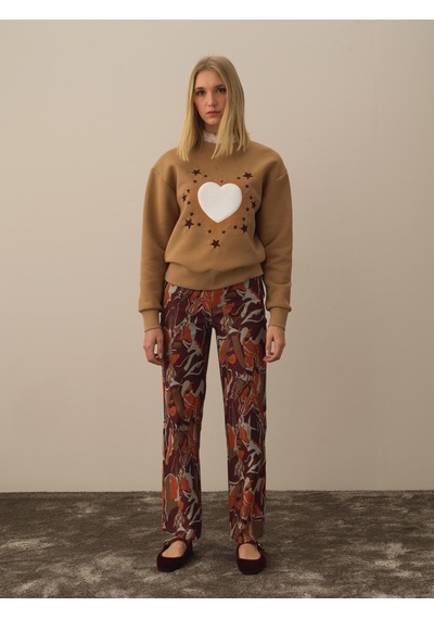 Xint Camel Oversize Dik Yaka Pamuklu Sweatshirt 400577