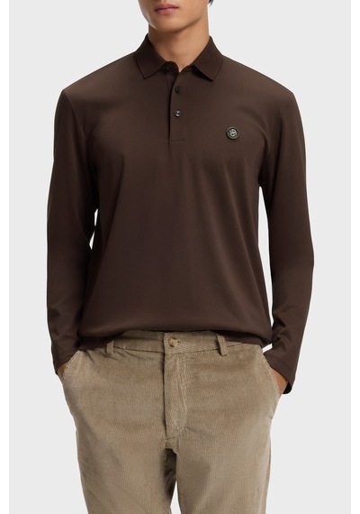 Boss Logolu Pamuklu Regular Fit Düğmeli Polo Erkek Polo 50523917 209 Kahve