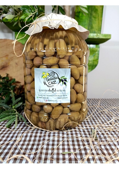 Aydın Yöresi Kalamata Cinsi İri Boy Sofralık Tatlandırılmış Kırma Yeşil Zeytin 3 Kg
