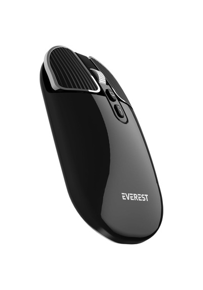 Everest Sm-620 2in1 Bluetooth+2,4ghz Şarjlı Metalik Süper Sessiz Mobil-tv-pc Destekli Kablosuz Mouse Siyah