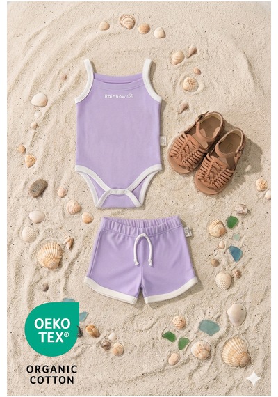 Luppinos Holiday 3lü %100 Pamuk Nakışlı Bebek Atlet Set Açık Lila