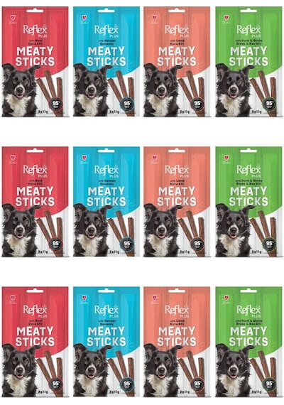Meaty Sticks 4 Çeşit Karma Köpek Ödül Maması Seti 3x11gr 12 Paket