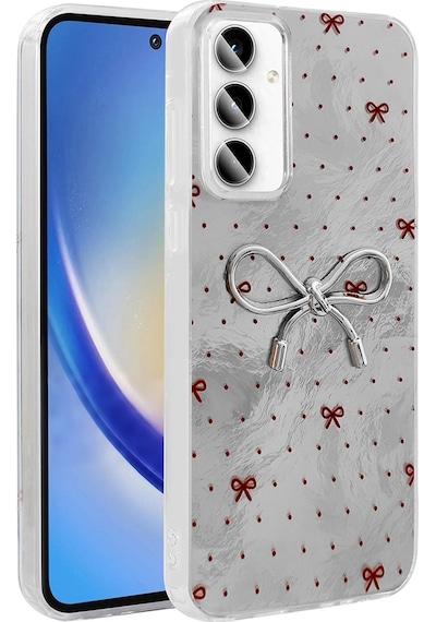 Galaxy A55 Uyumlu Uyumlu Kılıf Kamera Korumalı Figürlü Zore Ponti Silikon Kapak - Açık Mavi Açik Mavi