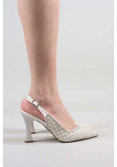 Birikon Sandor Çubuk Boncuklu Stiletto Sedef-8474 Sedef
