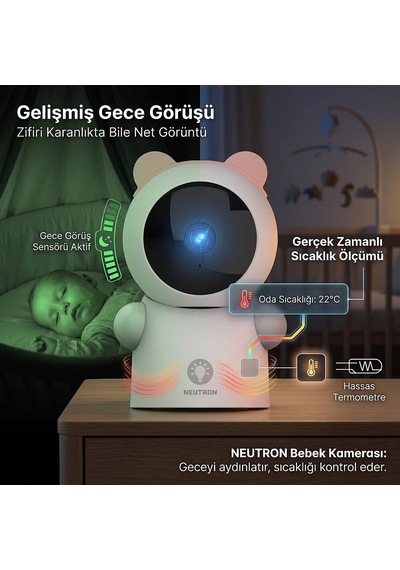 Ntl-bc-05p Akıllı Pembe Bebek Kamerası, Hassas Termometre Ve Ninni Çalar Diğer
