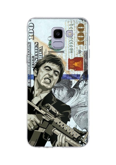 Samsung Galaxy J6 Uyumlu Scarface Dolar Tasarımlı Baskılı Silikon Kılıf