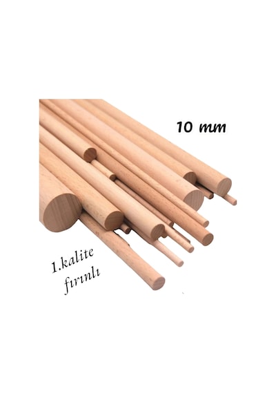ahşap çıta çubuk kayın kavela 10  mm yivsiz  80 cm 10 ad