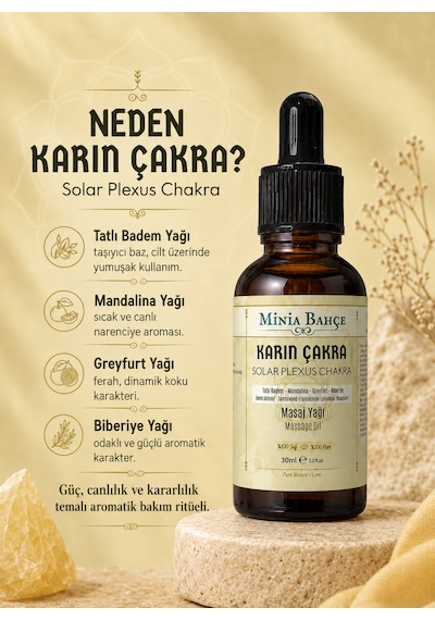Minia Bahçe Karın Çakra Masaj Yağı 30 ML