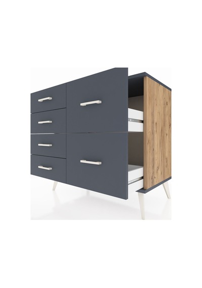 Hyperion Şifonyer 6 Çekmeceli 88x44x80 Çam-antrasit Antrasit Hyperion Şifonyer 6 Çekmeceli 88x44x80 Çam-antrasit Antrasit
