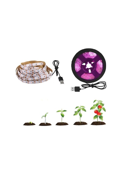Tam Spektrum Bitki Büyütme Şerit Işık 5v Usb Uç 3 Mt Dış Mekan