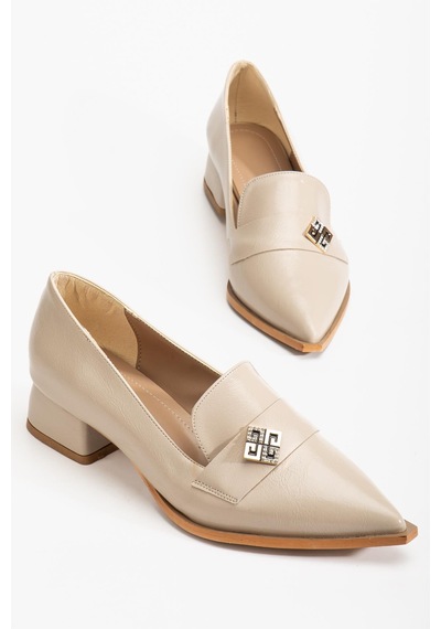 Suins Shoes Suins Premium Melinka Model Kadın Orta Topuklu Siyah Kahve Bordo Ayakkabı Ten