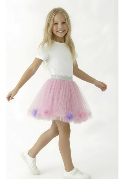 Esila Kids Kız Çocuk Etek Tütü Etek Sarı Renk Pembe 2