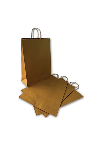 31x12x41 Burgu Saplı Karton Çanta Büyük Boy 100 Adet