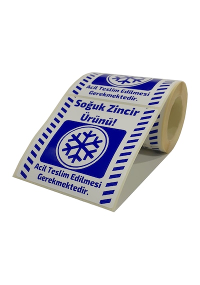 Soğuk Zincir Kargo Ürün Uyarı Etiketi Soğuk Zincir Etiketi 100 Adet