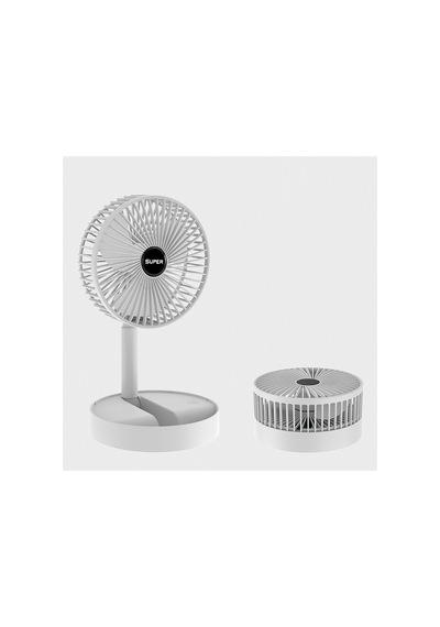 Robeve Rbv-07 Katlanabilir Şarjlı Masaüstü Vantilatör 3 Kademeli Hız Ayarlı Taşınabilir Mini Fan Serinletici Beyaz