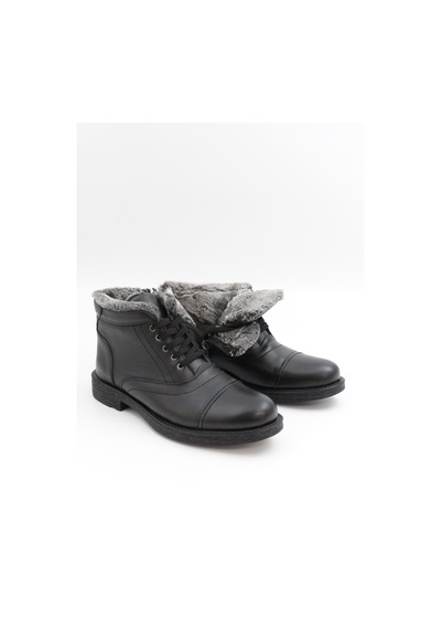 Nesilshoes Nesil Shoes Thrtrk 906 Siyah Hakiki Deri Kauçuk Taban Erkek Bot