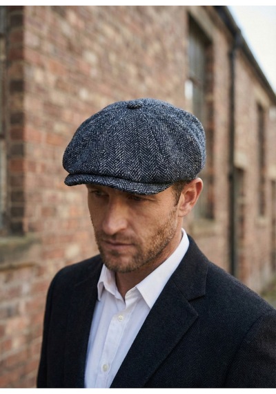 Emybox Erkek Kaşe 8 Köşe Kasket Şapka Klasik Retro- Peaky Blinders Tarzı Lastikli Standart Beden E