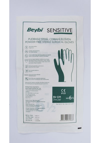 Beybi Sensitive Steril Cerrahi Eldiven Pudrasız 50 Çift