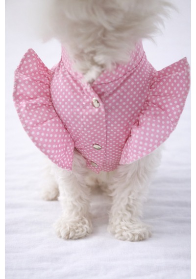 Puantiyeli Kedi Köpek Poplin Elbise
