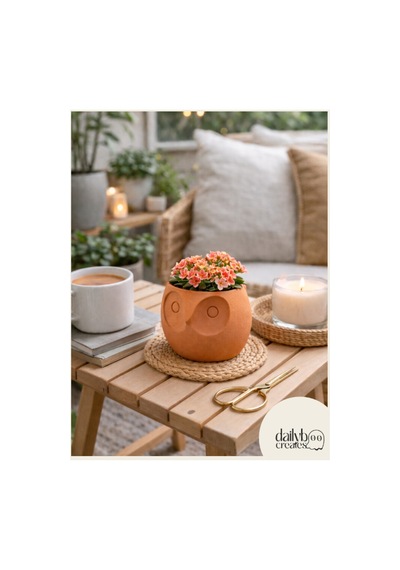 Dekoratif Baykuş Kafası Saksı-bitki,çiçek,kaktüs Ve Sukulent Saksısı-modern Tarz Saksı